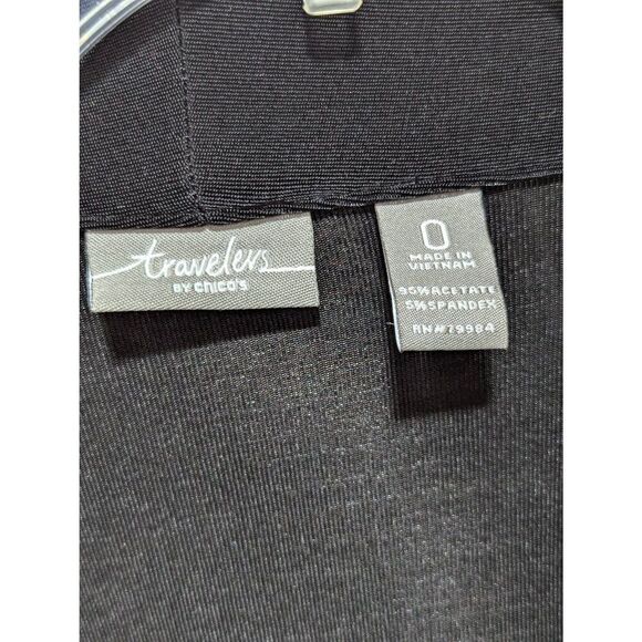 Travelers by Chico's Women's Black & Cream 2-Piece Geometric Pattern Top & Jacke - Picture 6 of 8